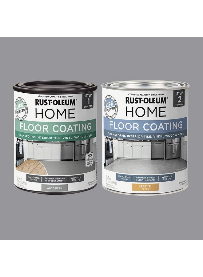 Rust-Oleum 367592 Home Interior Floor Coating Kit, Matte Aged Gray - Image 2