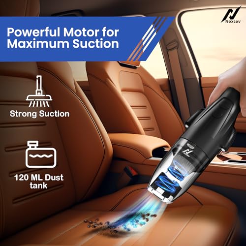 nexlev Cordless Electric Car Vacuum Cleaner VacuSafe| Seat-Belt Cutter| Window Breaker Hammer| LED Torch|4000 mAh| High Power Suction | Copper Motor| Type-C Emergency Car Escape Tool| Portable| VC-03 - Image 2