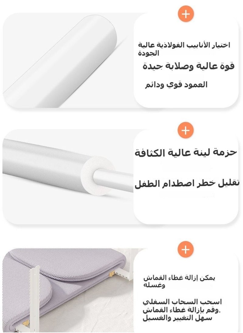1-Piece Toddler Bed Rails Guard Foldable Portable Crib Rail Guard Baby Bed Rail for Toddlers Elderly with Reinforced Anchor Safety for Cribs, Twin, Double, Full-Size Queen and King Bed