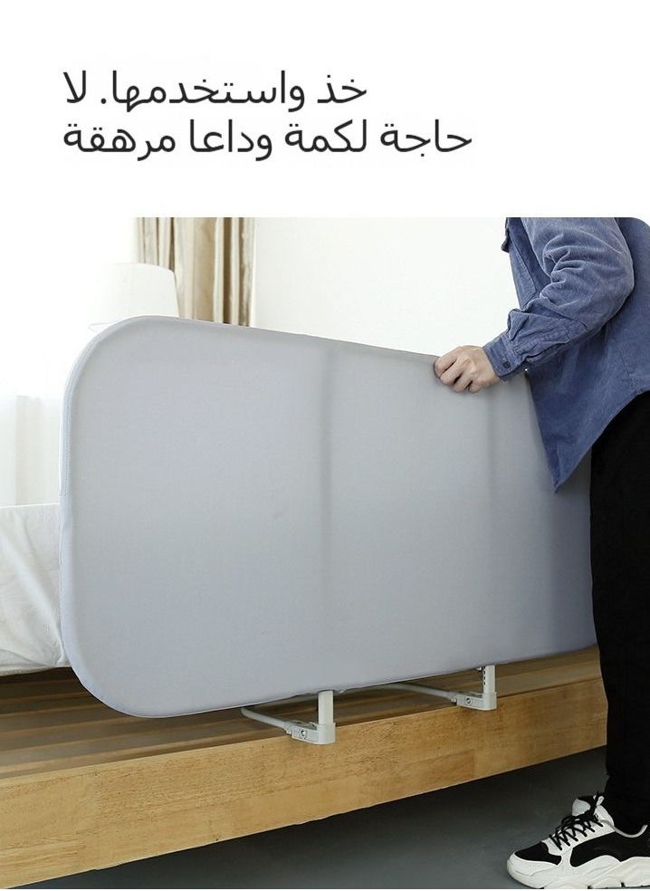 1-Piece Toddler Bed Rails Guard Foldable Portable Crib Rail Guard Baby Bed Rail for Toddlers Elderly with Reinforced Anchor Safety for Cribs, Twin, Double, Full-Size Queen and King Bed