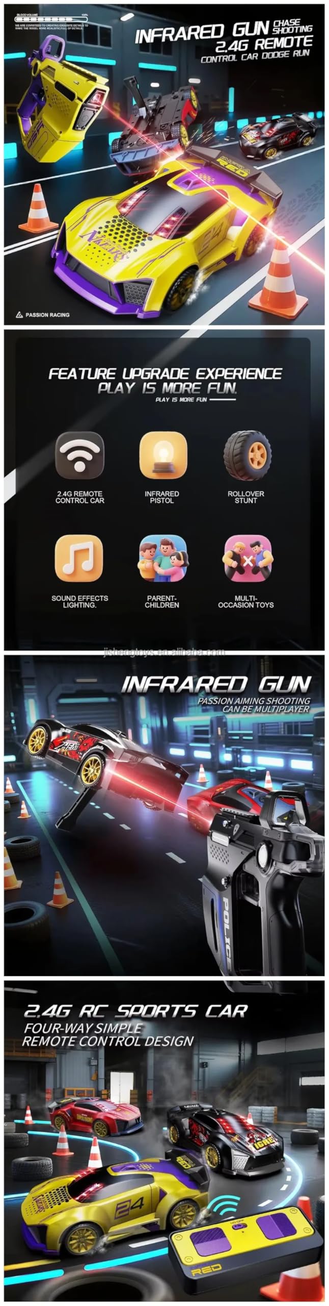 Magicwand 2-Player Infrared Battle RC Car Toy with Dual Remotes | Shoot & Knock-Down Action Game | Time-Bound Dodge & Shoot Knock-Down Game | Interactive Racing & Target Toy for Kids - Image 4