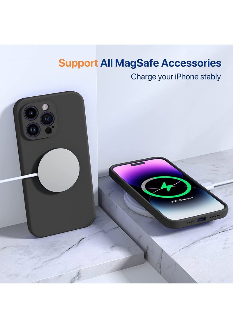 Raxoom iPhone 14 Pro Max Case, with 2 Pack Screen Protectors,[Upgraded Enhanced Camera Protection],Shockproof Liquid Silicone Case with Microfiber Lining,6.7 inch(Black) - Image 4