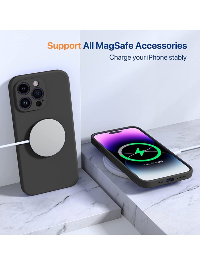 Raxoom iPhone 14 Pro Max Case, with 2 Pack Screen Protectors,[Upgraded Enhanced Camera Protection],Shockproof Liquid Silicone Case with Microfiber Lining,6.7 inch(Black) - Image 3