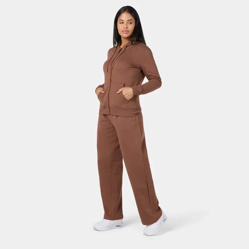Sun And Sand Sports Brown Women's Full-Zip Hoodie for Women | Best Price UAE