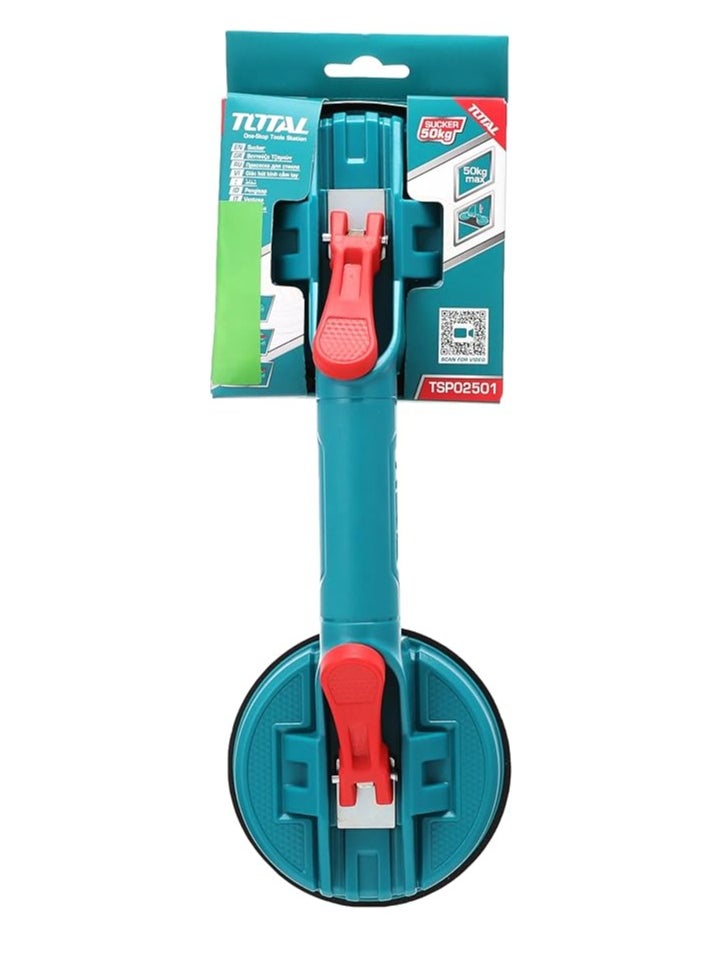 TOTAL Total 115mm Dual Suction Cup Lifter – Heavy-Duty Glass & Tile Suction Sucker Tool – 50KG Max Pulling Force – ABS Handle – Ideal for Lifting Glass, Tiles, Mirrors, & Smooth Surfaces  - Image 4
