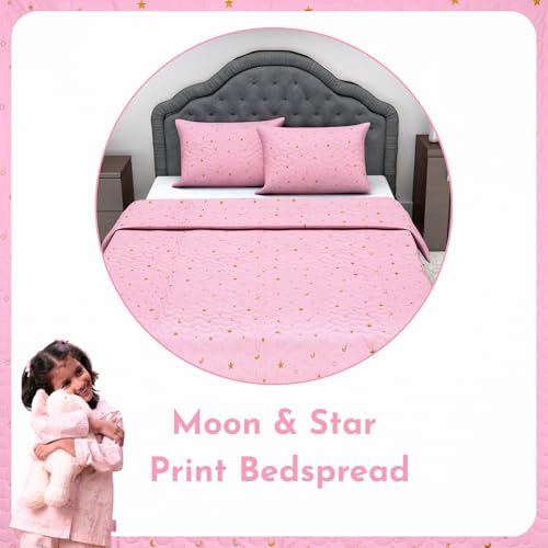 Divine Casa Moon & Stars Kids Single Bed Bedspread – 60x87 Inches – Soft & Cute with 1 Pillow Cover – Dream a Little Dream - Image 5