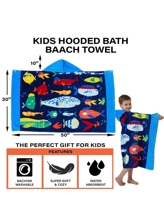 Bavilk Kids Bath Towels, Kids Towel Girls Boys Hooded Beach,Bathroom,Pool Swim Towels 30 × 50 INCH Large Size Ultra Absorbent Cute Cartoon Animal Full Vitality 100% Cotton Wearable Wrap for Child - Image 4