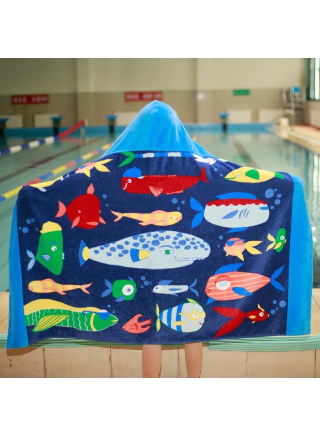 Bavilk Kids Bath Towels, Kids Towel Girls Boys Hooded Beach,Bathroom,Pool Swim Towels 30 × 50 INCH Large Size Ultra Absorbent Cute Cartoon Animal Full Vitality 100% Cotton Wearable Wrap for Child - Image 2