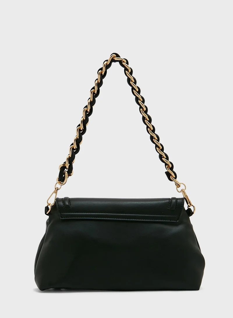 Ginger Chain Detail Envelope Crossbody Bag
