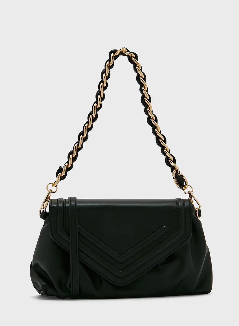 Ginger Chain Detail Envelope Crossbody Bag