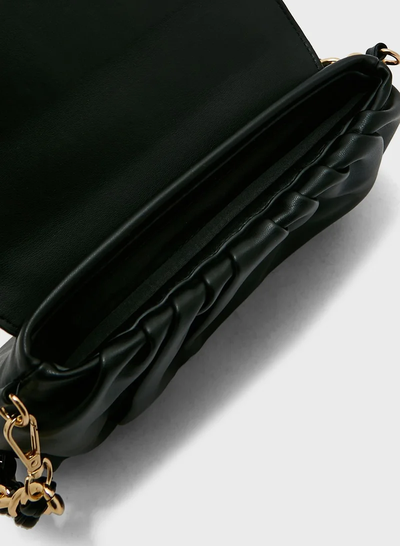 Ginger Chain Detail Envelope Crossbody Bag
