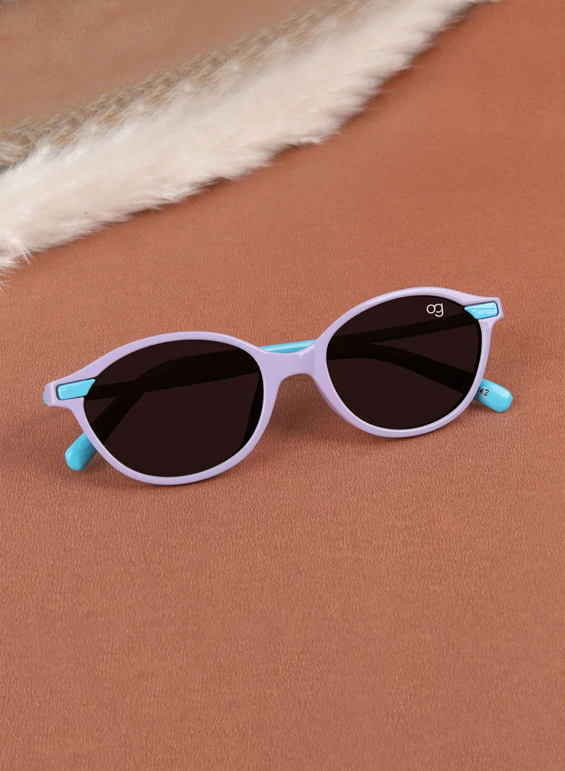 Woggles Stylish Blue & Purple Kids Oval Sunglasses