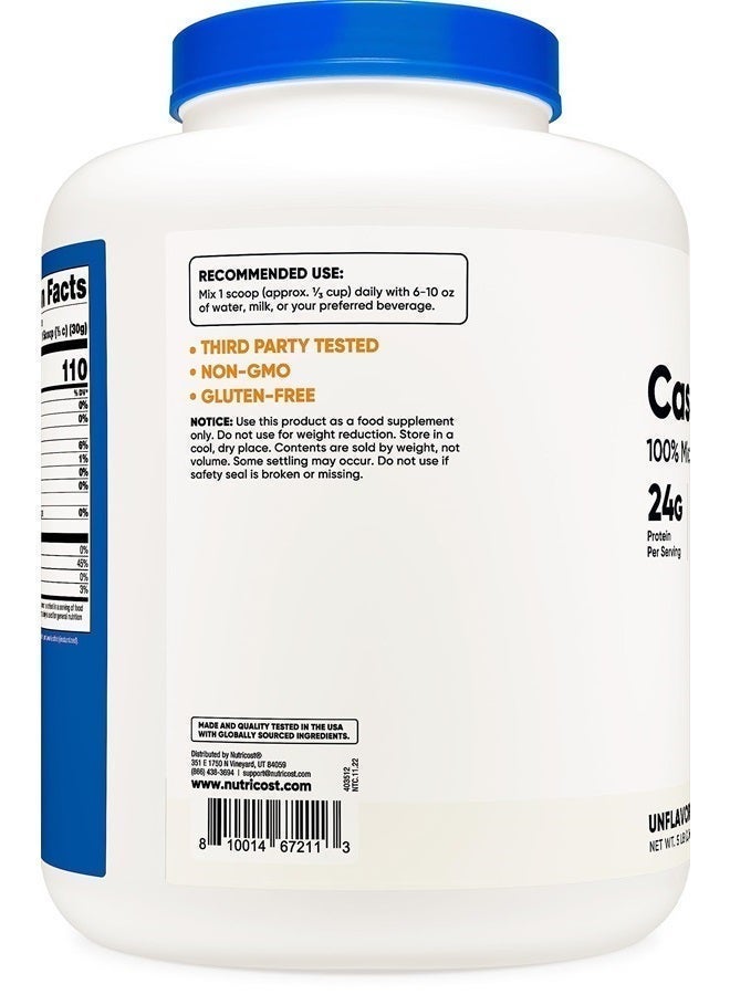 Nutricost مسحوق بروتين كازين 5 رطل - كازين ميكلي، غير معدل وراثيًا، خالي من الجلوتين (بدون نكهة) - Image 4