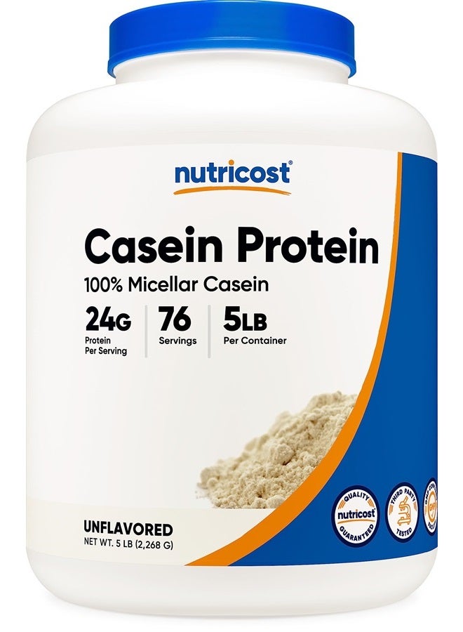 Nutricost Casein Protein Powder 5lb - Micellar Casein, Non-GMO, Gluten Free (Unflavored)  - Image 1