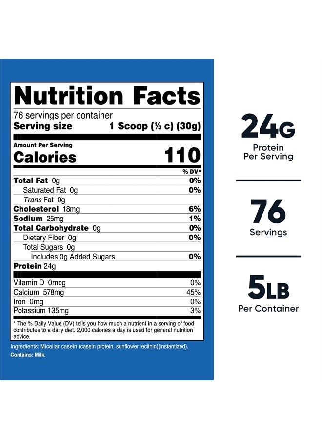 Nutricost Casein Protein Powder 5lb - Micellar Casein, Non-GMO, Gluten Free (Unflavored)  - Image 2