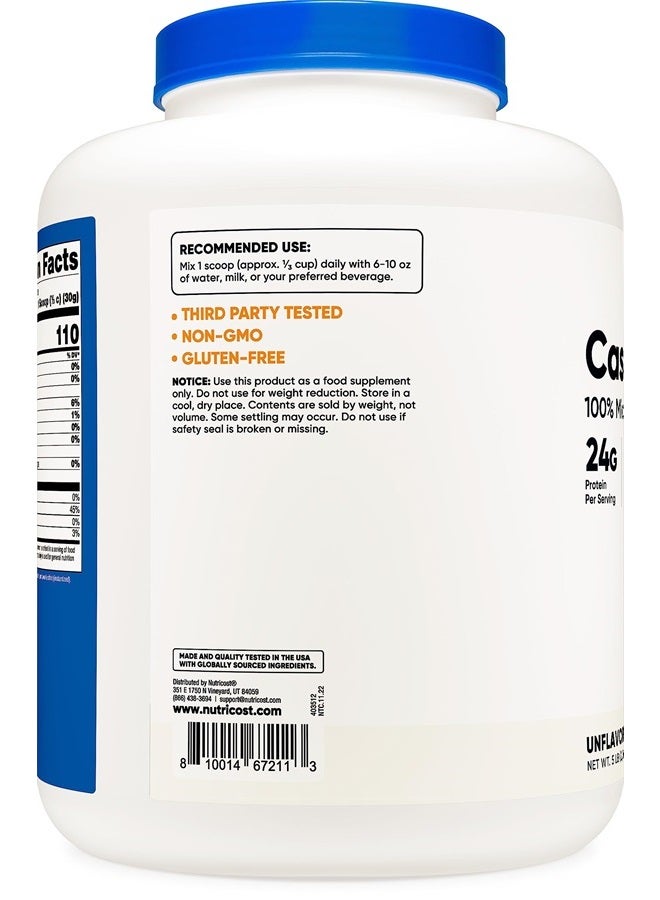 Nutricost Casein Protein Powder 5lb - Micellar Casein, Non-GMO, Gluten Free (Unflavored)  - Image 4