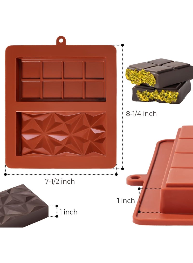  سي تي زد قالب سيليكون مزدوج لألواح الشوكولاتة – تصميم كلاسيكي وهندسي | غير لاصق وآمن للطعام لصنع الشوكولاتة والحلويات في المنزل - Image 2