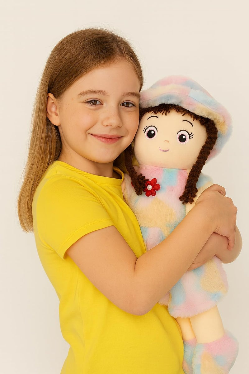 Fun4you Soft Doll for Girls | Cute & Huggable Plush Stuffed Toy | Colorful Cartoon Doll with Hat & Dress Return Gift | Big Kids Soft Toy & Room Décor (Multicolor, 60 cm) - Image 4