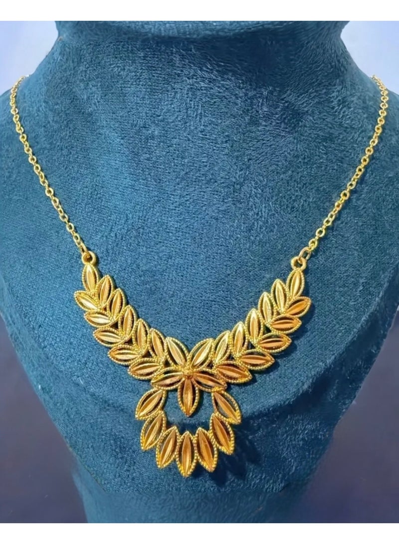 GOLDMAX 21k Gold Plated Necklace & Earrings Jewelry Set For Women - Image 3