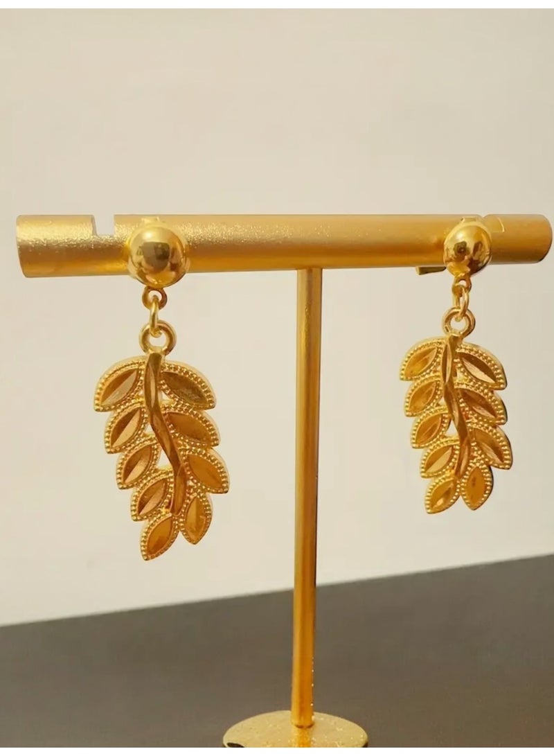 GOLDMAX 21k Gold Plated Necklace & Earrings Jewelry Set For Women - Image 4