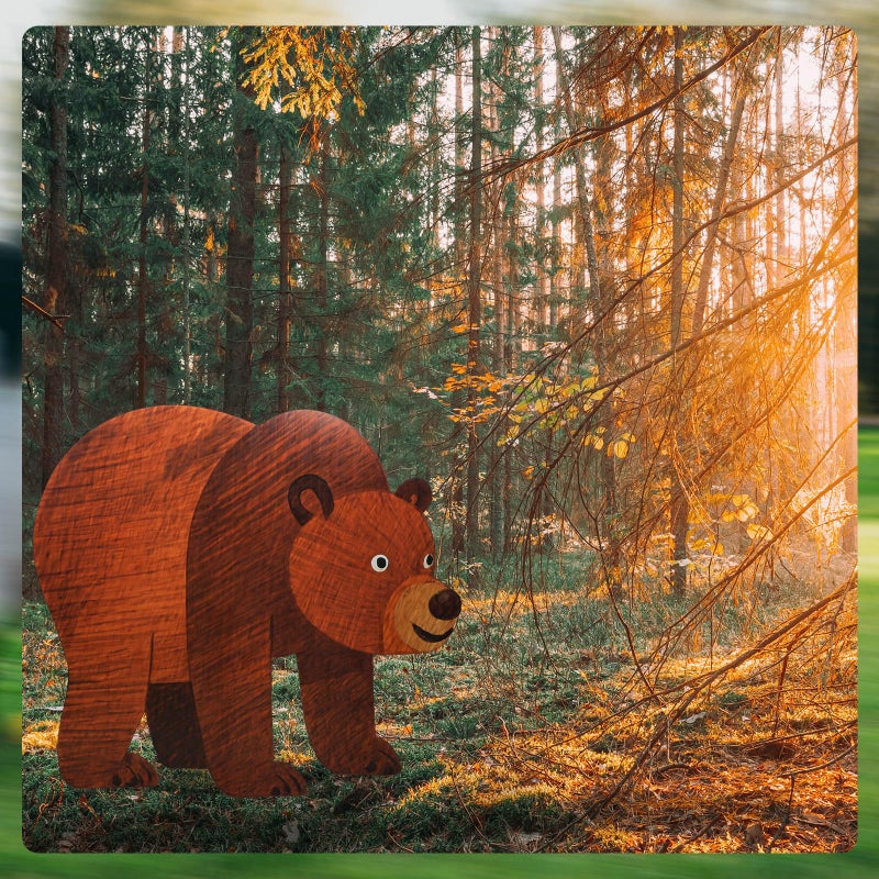 Yookeer 4 ft Brown Bear Cardboard Cutout Stand up Life Size Safari-Themed Birthday Party Decoration Jungle Cardboard Stand-up Photo Prop for Zoo Theme Vbs Event Backdrop Stand up Decorations - Image 3