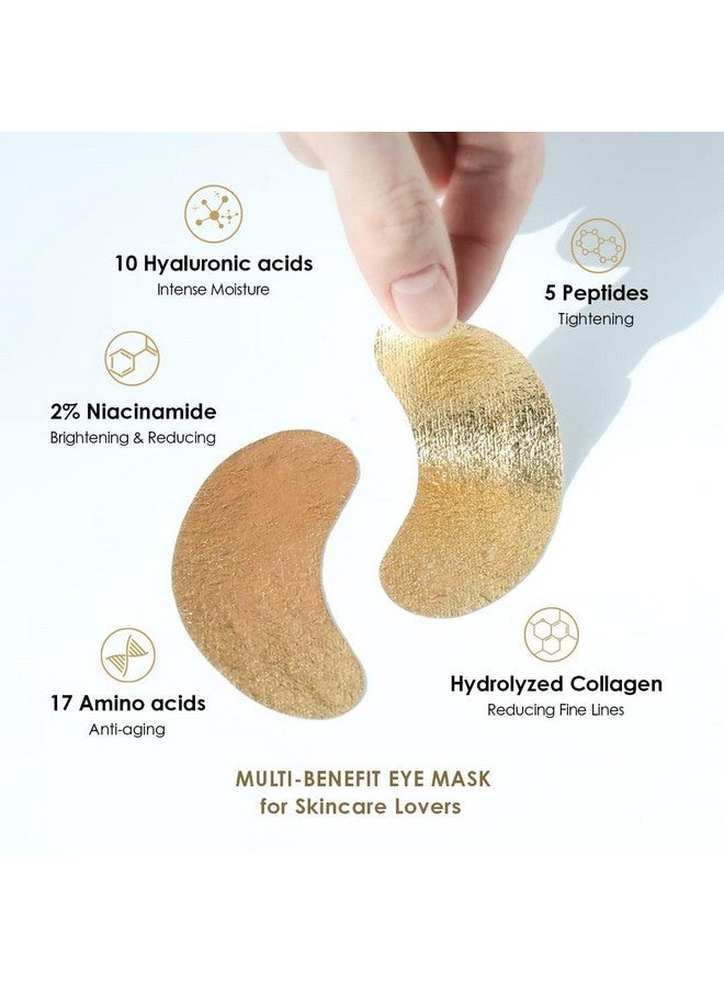 glowiest Sweet Dreams Collagen Glow Gold Eye Masks l Under Eye Patches for Beauty & Self Care Wrinkle Patches l Puffy Eyes and Dark Circles Treatments Collagen, Niacinamide, Hyaluronic Acids, Peptides - Image 2