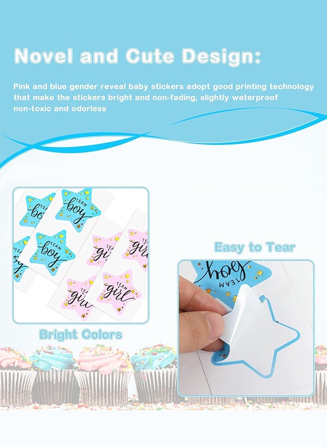 Sweet Life 120 Pieces Baby Shower Stickers Labels, Team Boy Team Girl Gender Reveal Stickers, for Gender Reveal Party Decoration Baby Shower Decorations - Image 2