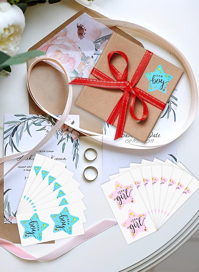 Sweet Life 120 Pieces Baby Shower Stickers Labels, Team Boy Team Girl Gender Reveal Stickers, for Gender Reveal Party Decoration Baby Shower Decorations - Image 3