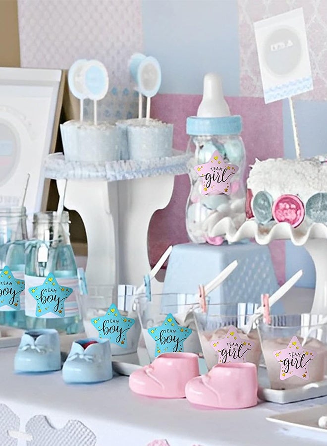 Sweet Life 120 Pieces Baby Shower Stickers Labels, Team Boy Team Girl Gender Reveal Stickers, for Gender Reveal Party Decoration Baby Shower Decorations - Image 5