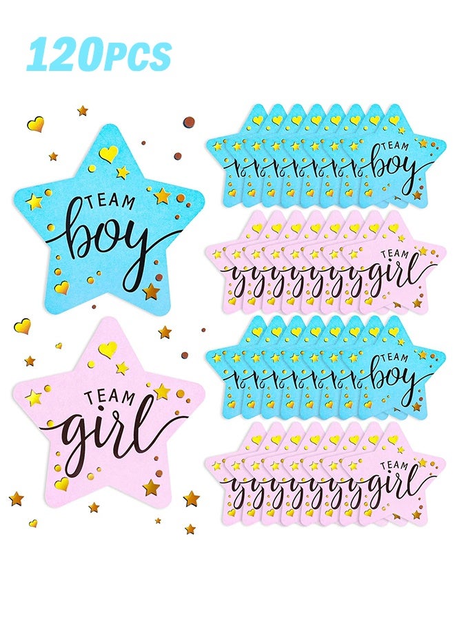 Sweet Life 120 Pieces Baby Shower Stickers Labels, Team Boy Team Girl Gender Reveal Stickers, for Gender Reveal Party Decoration Baby Shower Decorations - Image 1