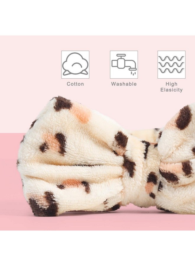 3 اوترس عصابة رأس سبا، عبوة من 8 قطع عصابة رأس سبا لغسل الوجه، رباط شعر فيونكة، عصابات رأس مكياج ناعمة، أغطية رأس من الصوف المرجاني الناعم لتنظيف الوجه، الغسيل في الحمام - Image 3