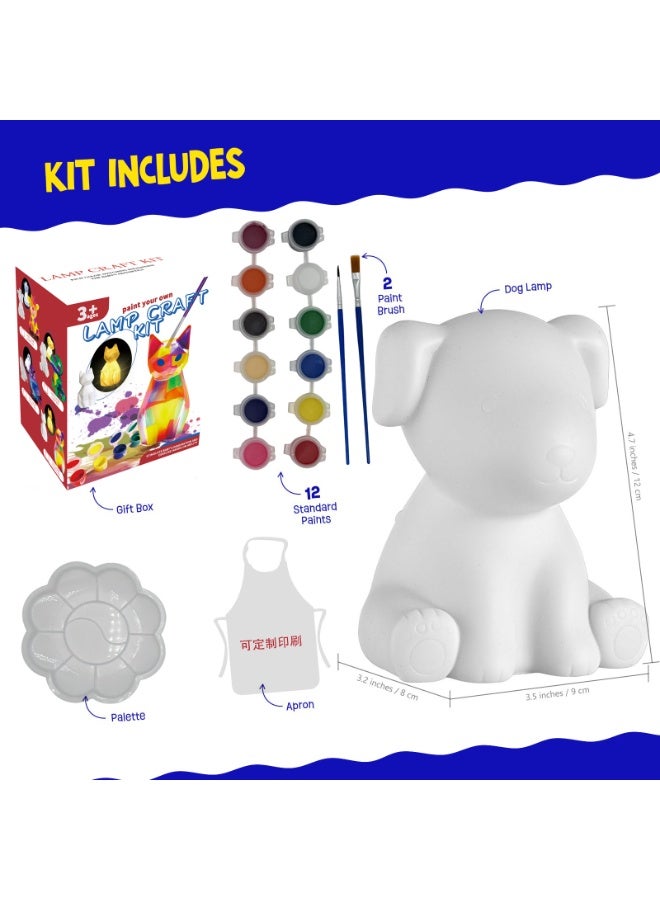 ONE TO FOUR Paint Own Dog Lamp Kit, Art Supplies Arts & Crafts Kit, Painting kit for Kids 6-12, Arts and Crafts for Kids Ages 8-12, Toys Girls Boy Birthday Gift Ages 6 7 8 9 10 11 12+ - Image 2