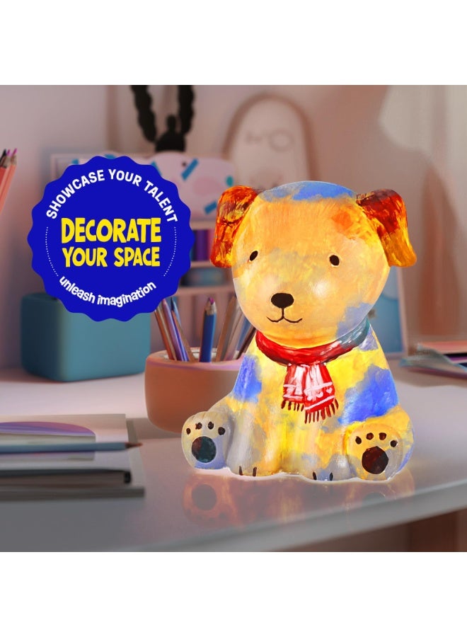 ONE TO FOUR Paint Own Dog Lamp Kit, Art Supplies Arts & Crafts Kit, Painting kit for Kids 6-12, Arts and Crafts for Kids Ages 8-12, Toys Girls Boy Birthday Gift Ages 6 7 8 9 10 11 12+ - Image 3