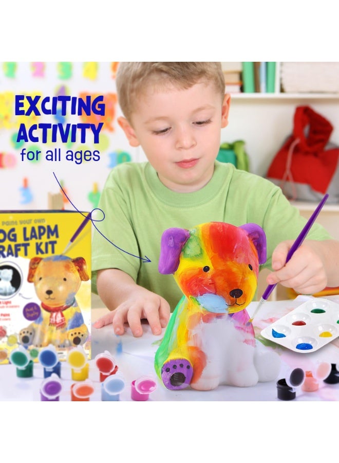 ONE TO FOUR Paint Own Dog Lamp Kit, Art Supplies Arts & Crafts Kit, Painting kit for Kids 6-12, Arts and Crafts for Kids Ages 8-12, Toys Girls Boy Birthday Gift Ages 6 7 8 9 10 11 12+ - Image 5