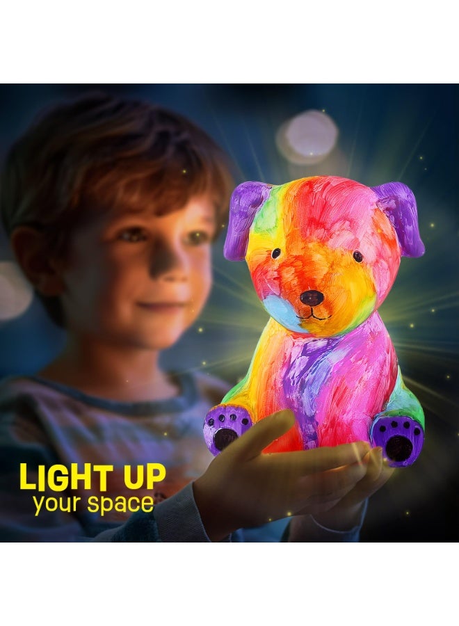 ONE TO FOUR Paint Own Dog Lamp Kit, Art Supplies Arts & Crafts Kit, Painting kit for Kids 6-12, Arts and Crafts for Kids Ages 8-12, Toys Girls Boy Birthday Gift Ages 6 7 8 9 10 11 12+ - Image 4