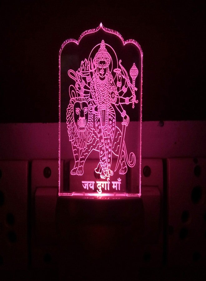 UKANI 3D LED Acrylic Jai Durga Ma Design Color Changing LED Table 3D Night Lamp Decoration (Multicolour) - Image 4