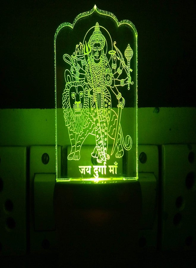 UKANI 3D LED Acrylic Jai Durga Ma Design Color Changing LED Table 3D Night Lamp Decoration (Multicolour) - Image 3