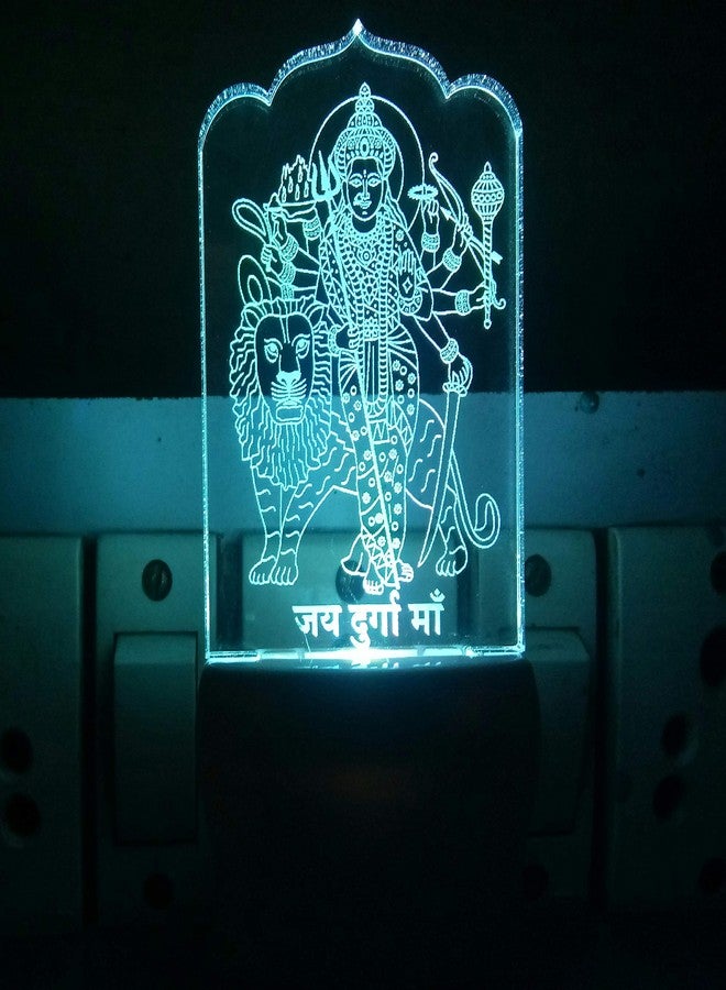 UKANI 3D LED Acrylic Jai Durga Ma Design Color Changing LED Table 3D Night Lamp Decoration (Multicolour) - Image 2