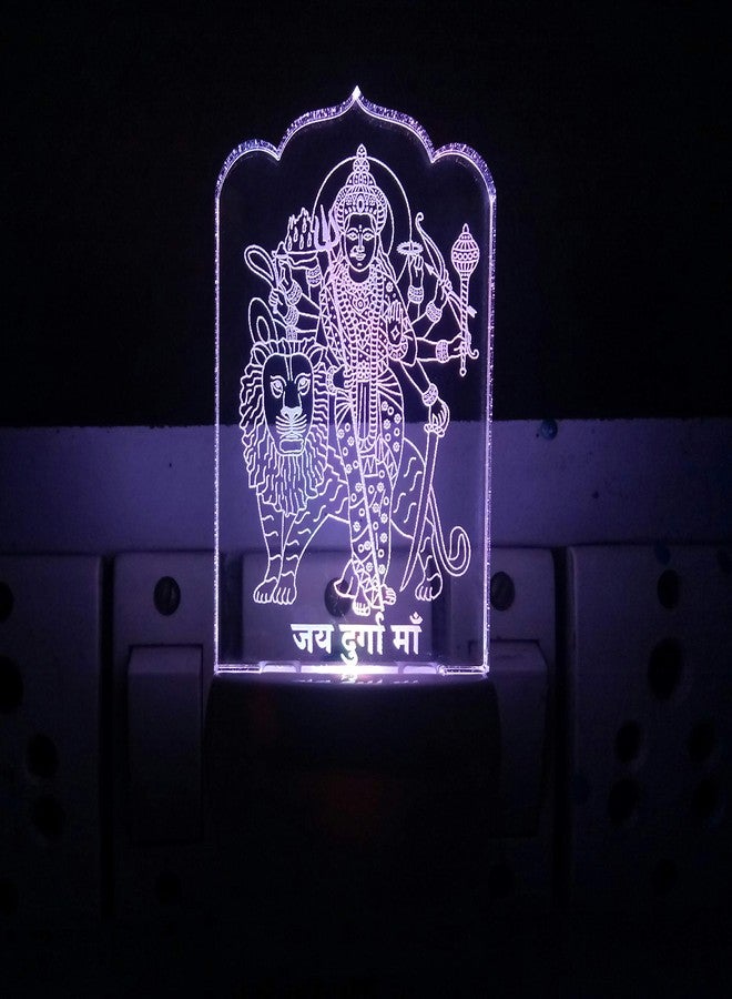 UKANI 3D LED Acrylic Jai Durga Ma Design Color Changing LED Table 3D Night Lamp Decoration (Multicolour) - Image 5