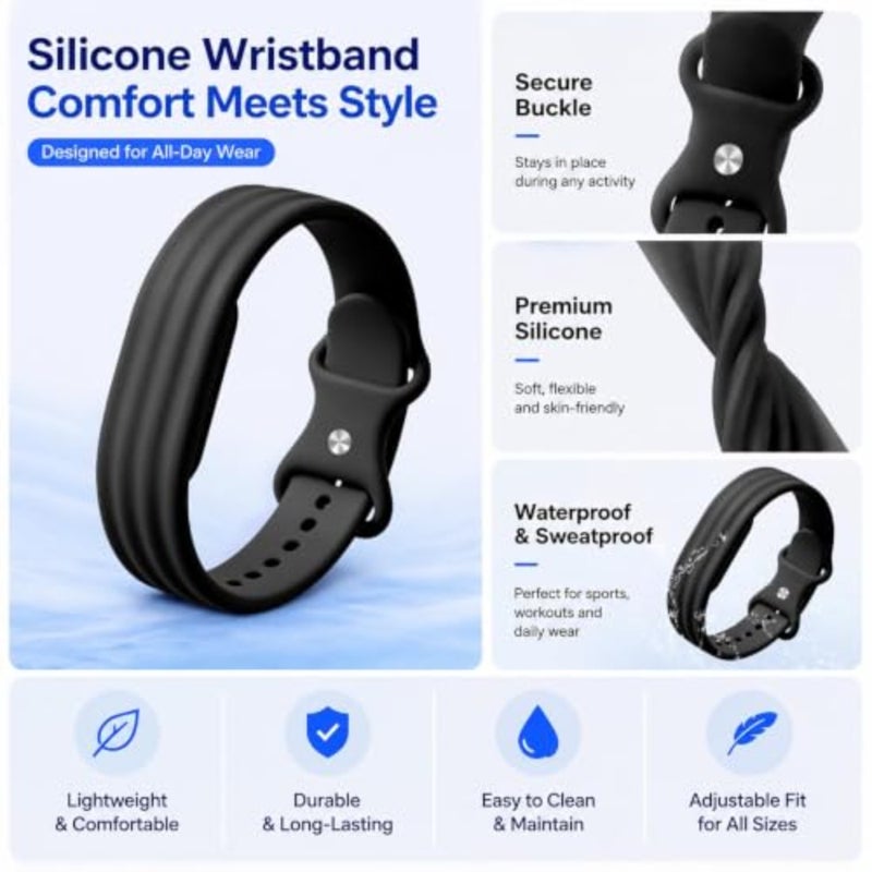 سوار رياضي من النايلون متوافق مع Google Fitbit Air، حزام منسوج مسامي مع حافظة واقية بإبزيم على شكل المظلة، سوار معصم للياقة البدنية قابل للتعديل - Image 4