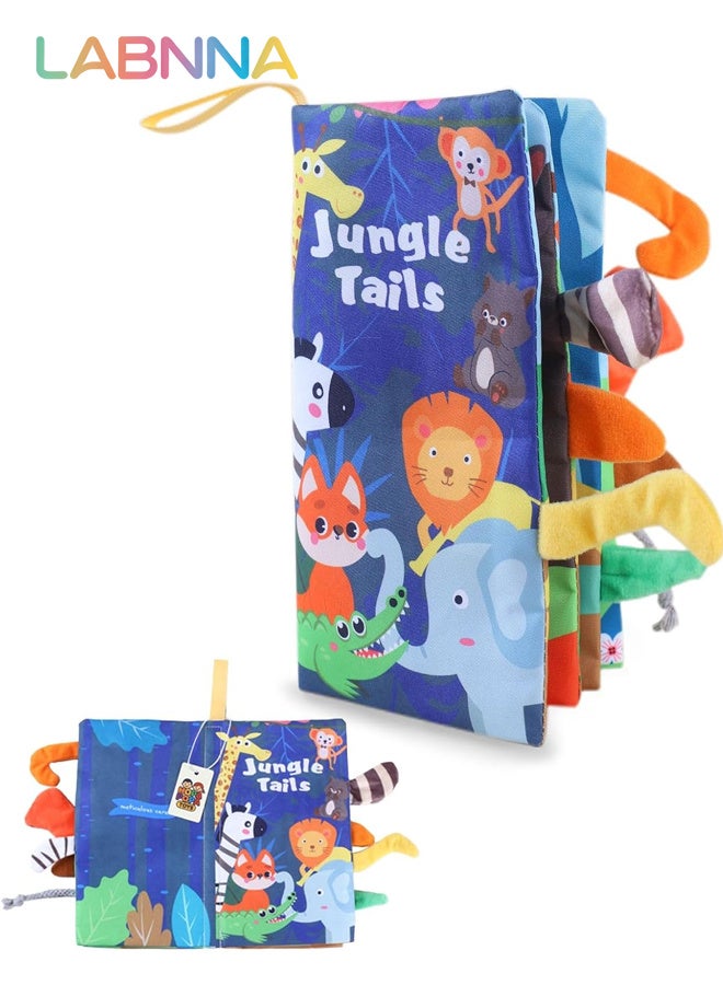 LABNNA كتاب من القماش الناعم، ألعاب كتب الأطفال المجعد، لعبة التعليم المبكر الناعمة لذيول القرش للأطفال الصغار كتب الحيوانات - Image 2