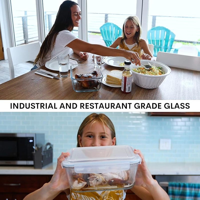 Razab 14 Cup/ 112 oz LARGE Glass Food Storage Container with Locking Lid. Ideal for Storing food, Vegetables or Fruits. Baking Casserole, Lasagna, Baking, Roasting chicken & lot of other tasty Food BPA Free - Image 5