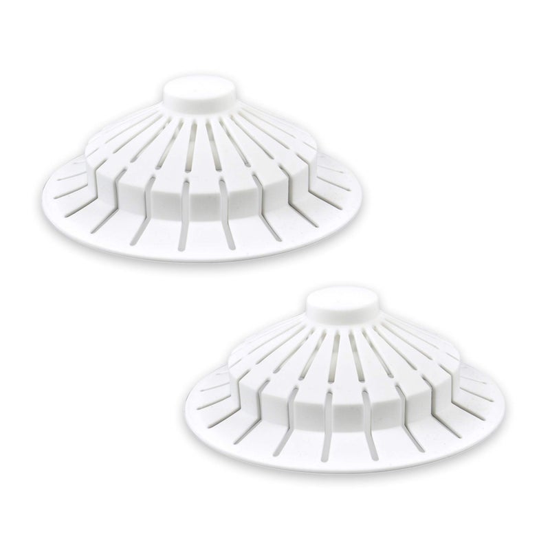 Danco 10771P Universal Bathroom Bathtub Suction Cup Hair Catcher Strainer and Snare Fits Lift  Turn Push Button  Trip Lever Bathtub Drains 2 Pack