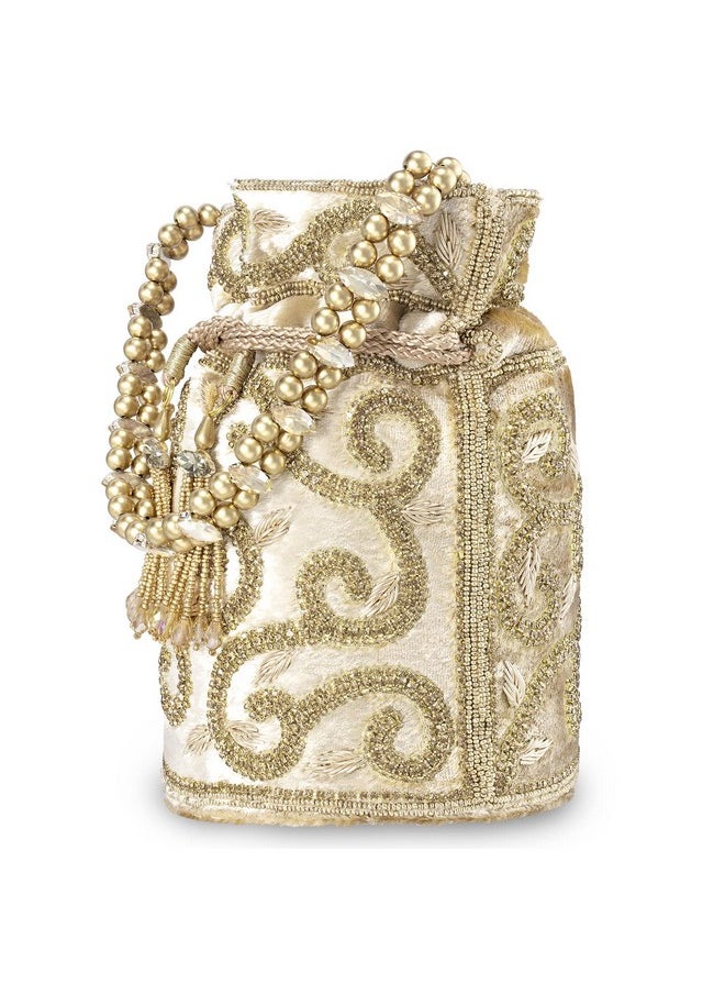 Aheli - Indian Potli Bags For Women Evening Bag Clutch Ethnic Bride Purse With Drawstring - Image 1