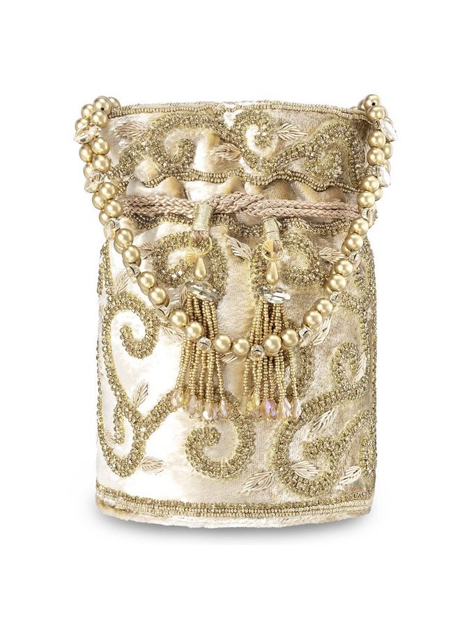 Aheli - Indian Potli Bags For Women Evening Bag Clutch Ethnic Bride Purse With Drawstring - Image 1