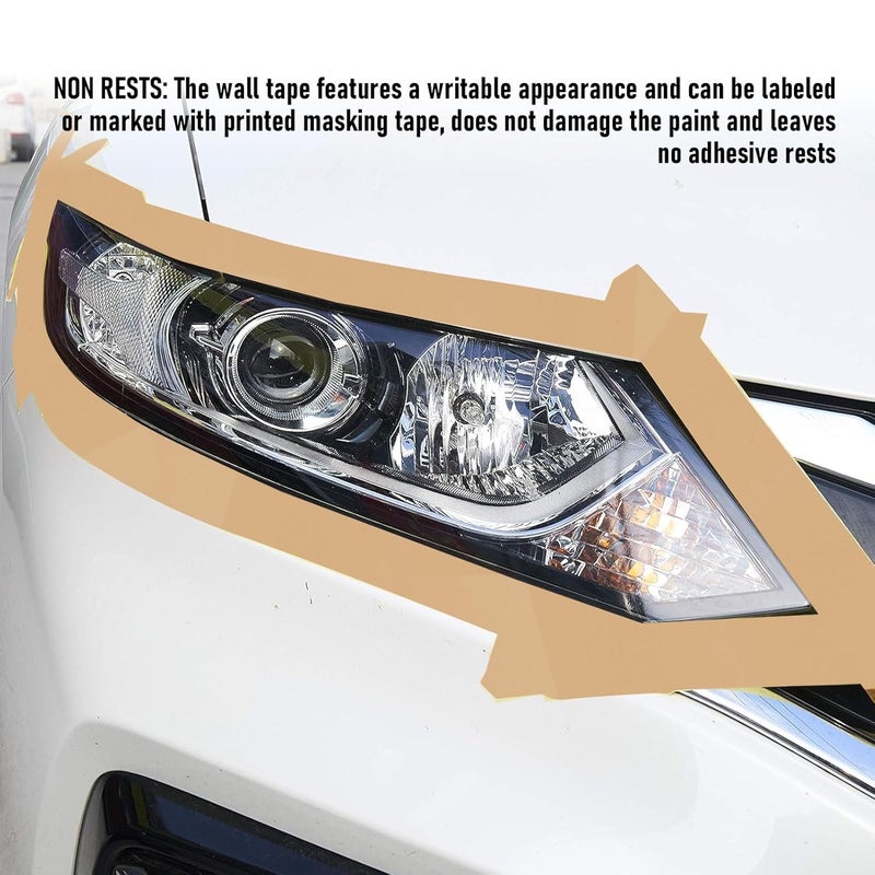 Brown Waterproof Masking Tape 35mm x 20m for Painting Walls Auto House 5 Pack - Image 4