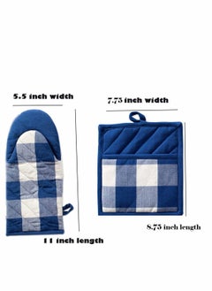 Excefore Cotton Oven Mitts and Pot Holder Sets Heat-Resistant gloves and Mats for Cooking Grills and Ovens Reusable Glove Suit Suitable for Kitchen and Restaurant  - Image 2