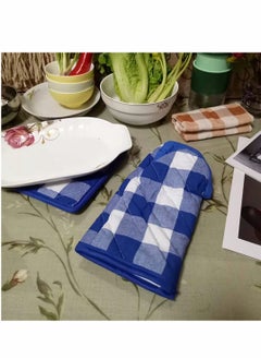 Excefore Cotton Oven Mitts and Pot Holder Sets Heat-Resistant gloves and Mats for Cooking Grills and Ovens Reusable Glove Suit Suitable for Kitchen and Restaurant  - Image 4
