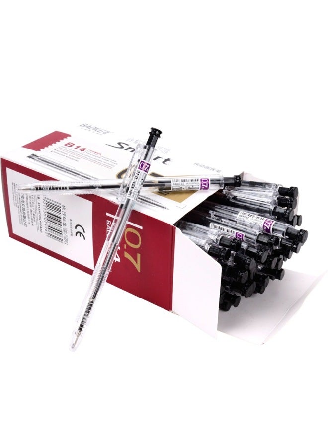 Baoke B14 0.7Mm Black Retractable Ballpoint Pen, Medium Oil Pen, 48 Pens/Box - Image 5