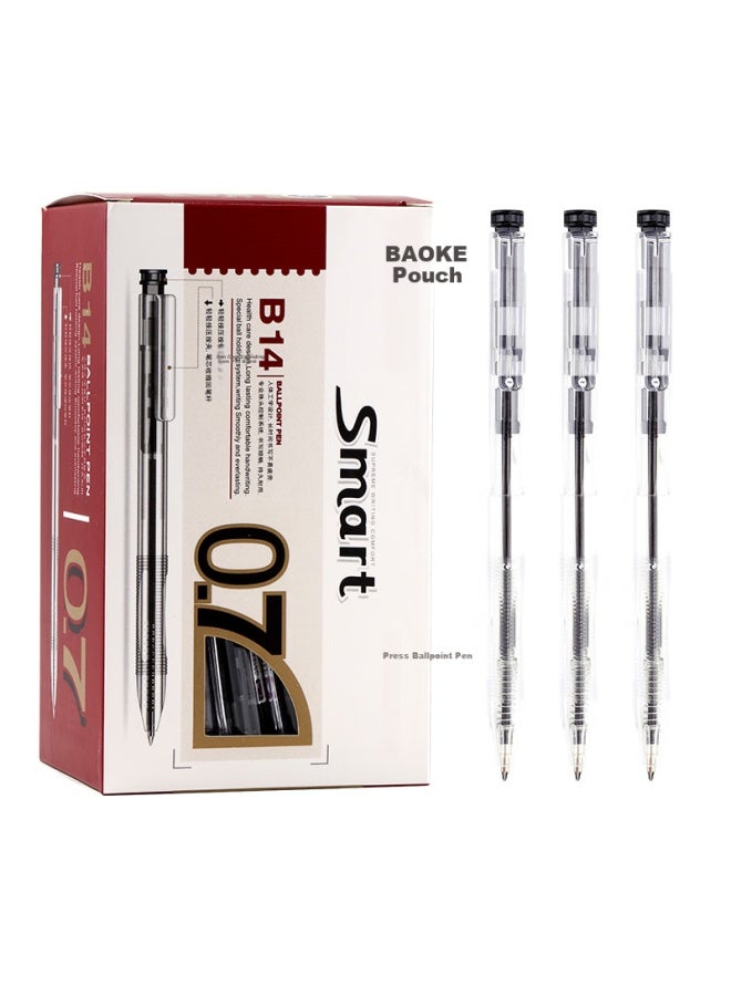Baoke B14 0.7Mm Black Retractable Ballpoint Pen, Medium Oil Pen, 48 Pens/Box - Image 1